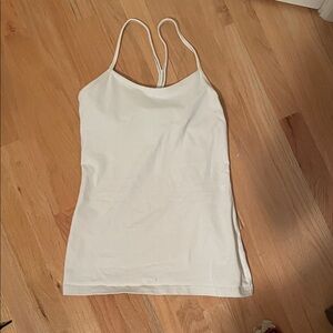 Elegant White LULULEMON Tank with Bra Lined Top